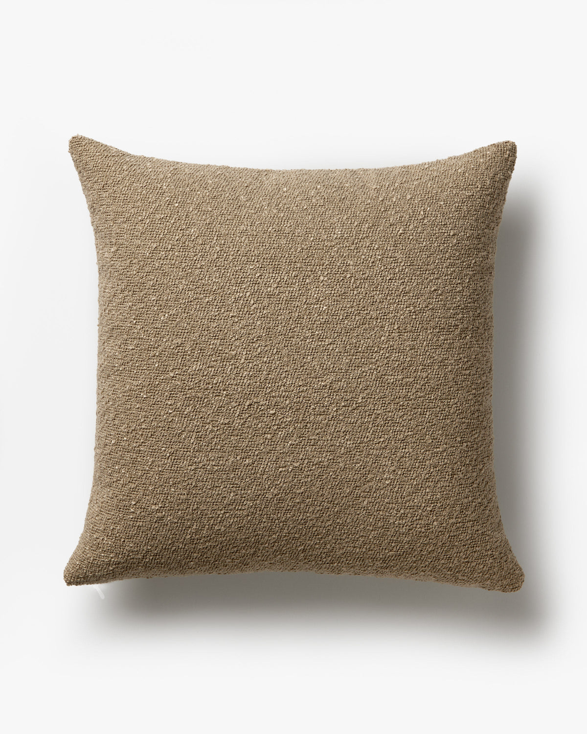 Warm Taupe Boucle Throw Pillow