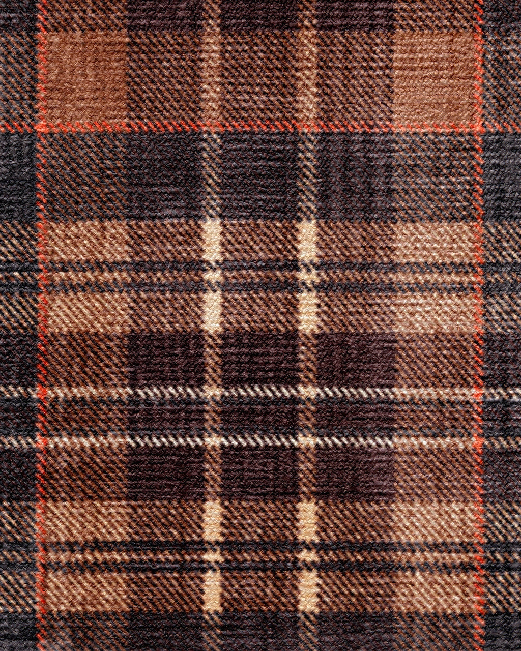 Flannel Plaid Burgundy Rug