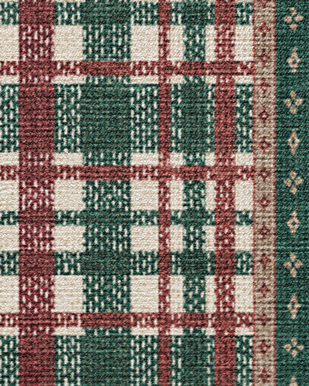 Stitchwork Plaid Green & Red Rug