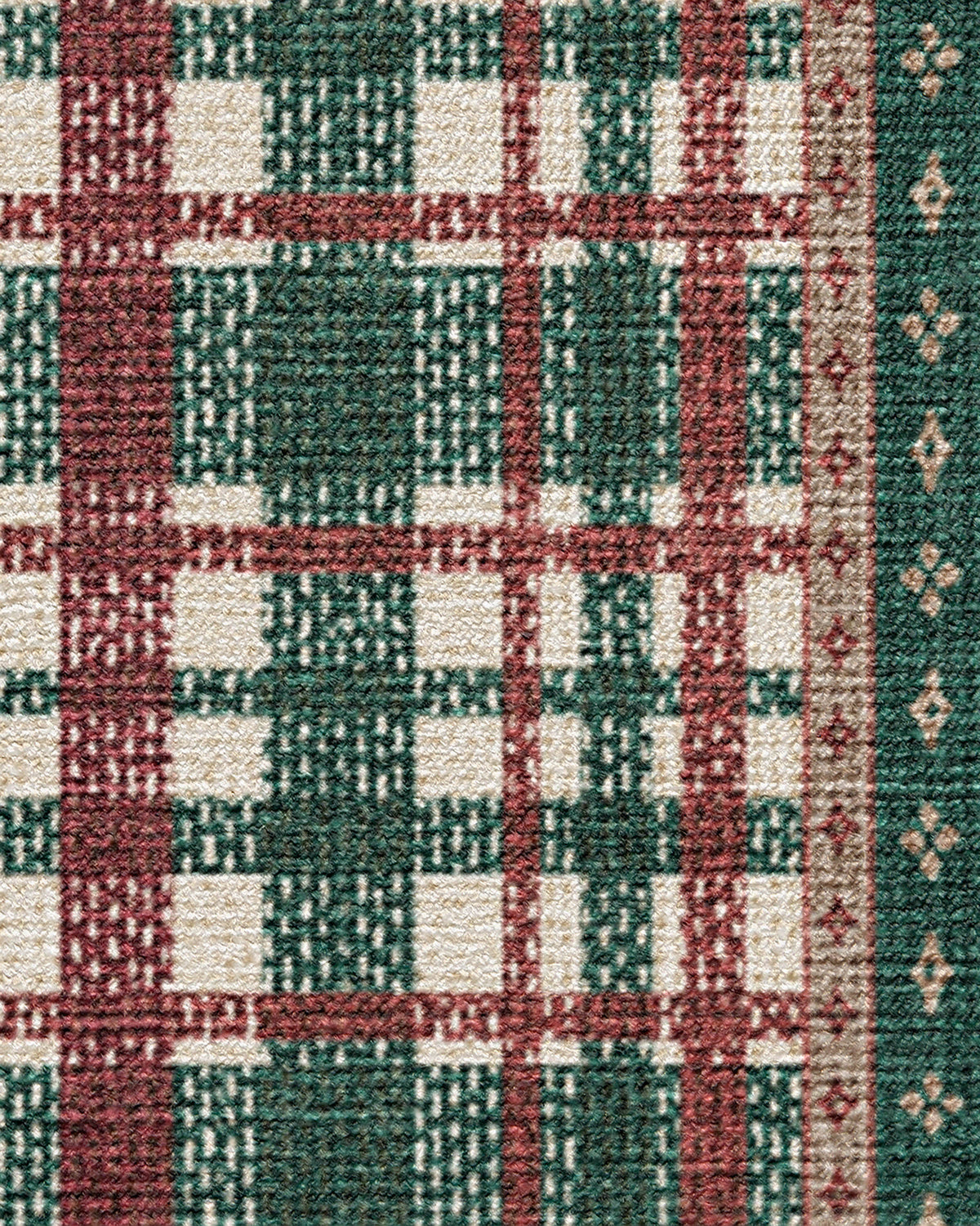 Stitchwork Plaid Green & Red Rug